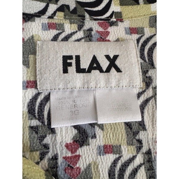 FLAX Designs Dress Tunic 3G 24-26 Art Deco Rayon Thinking Tropics Boho Novelty - Picture 15 of 16